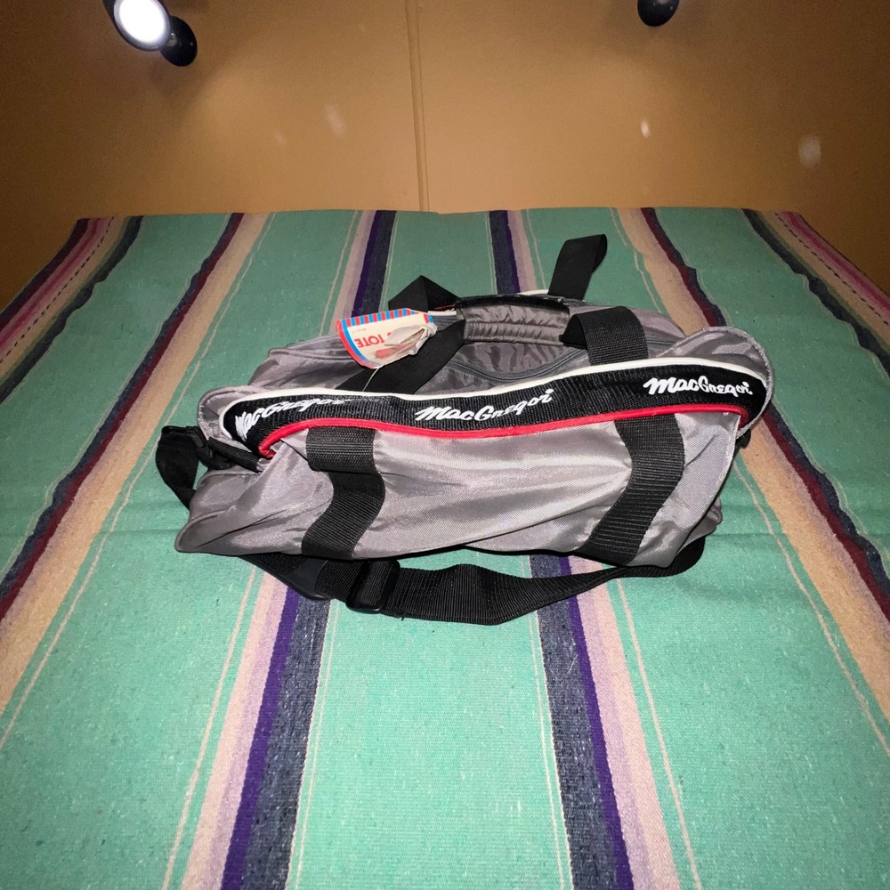 MacGregor Sports Tote Bag Unisex Medium Gray Vintage Nylon Duffel Racket Bag NWT